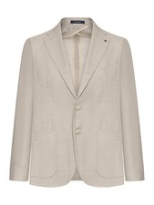 TAGLIATORE Montecarlo Dove Gray Cotton/Linen Blazer New  Authentic