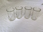 4 Vtg Clear Anchor Hocking Starburst  Jelly/Juice Jar Juice 3 7/8' Tall