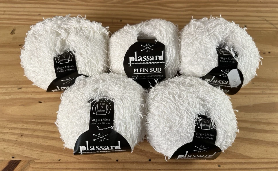 Lot de 5 Pelotes Plein Sud De Plassard Blanc - Photo 1/1