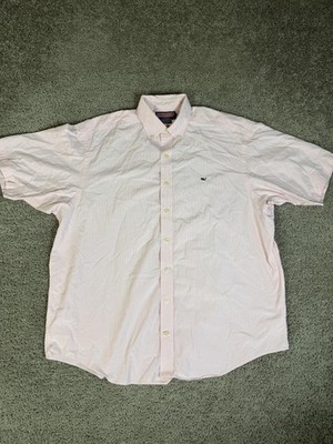 Vineyard Vines Shirt Mens XL Pink Check Short Sleeve Button-Up Cotton Relaxed