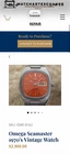 Omega 36mm Men's Vintage Seamaster TV Case Pink/ Red Dial 1020 Watch- 166.0213!