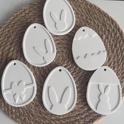 Silicone Mold for Making Rabbit Eggs Shape Decoration Easter Themed Pendant Mold