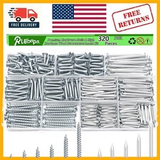 Durable 320Pcs Steel Screws and Nails Kit - Galvanized for Long-Lasting Use