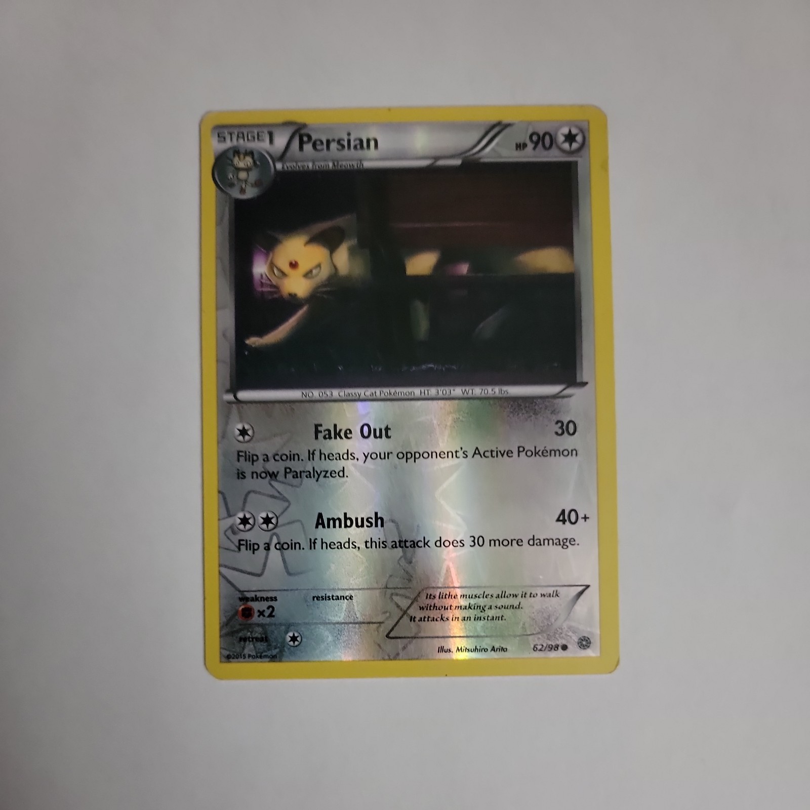 Pokemon XY Ancient Origins 62/98 Persian Reverse Holo Common 2015 Card Single 