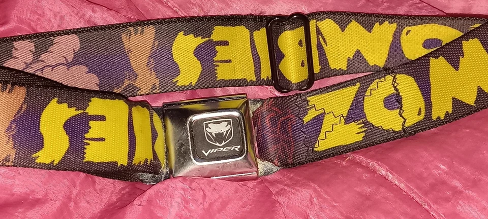 Rare Vintage Buckle Down Dodge Viper Seat Belt  Waist Belt Zombie Belt  - Image 2 of 4