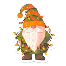 Christmas Gnome Sticker Lights Holiday Decor Vinyl Die Cut Scrapbooking Journal