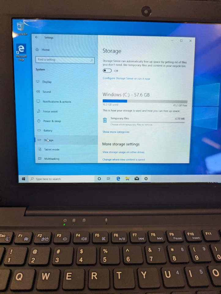 Laptop 10.1 Inch Quad Core 2GB RAM 64GB Storage USB 2.0  WiFi Camera BLACK - Image 3 of 4