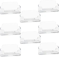HSYMQ 8 Pack Acrylic Business Card Holder for Desk, Clear Plastic Transparent 