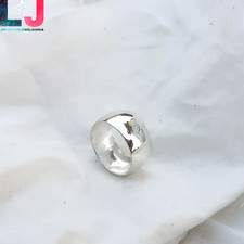 925  Sterling Silver Wide Band Ring Plain Smooth Dome Finish Ring Gift For Her