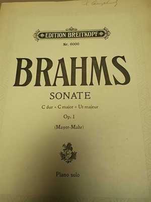 Piano Brahms Sonate Edition Breitkopf Sheet Music C dur C Major Ut Mejeur 