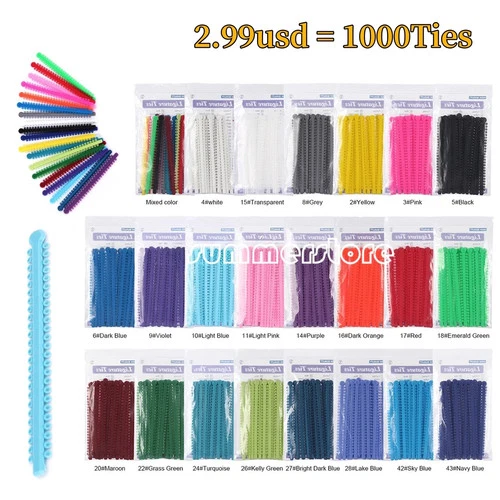 1000pcs Dental Orthodontic Ligature Ties Elastic Rubber Band Braces Ring 20Color