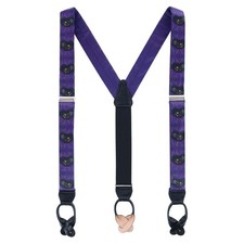 Trafalgar Men's Mardi Gras Celebration Silk Button End Suspenders