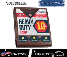 Tarplex 6 ft. x 8 ft. Brown Silver Heavy-Duty Tarp 10 Mil Poly, Waterproof