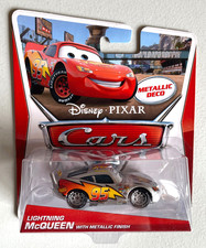 Disney Pixar Cars 2013 Lightning McQueen With Metallic Deco 1:55 Diecast New