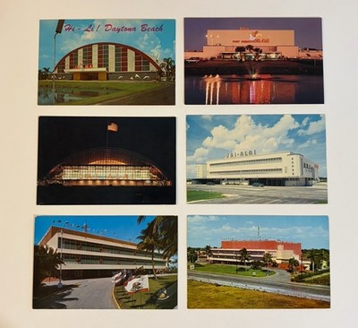 Vintage Jai Alai Fronton Postcard Lot Of 6. Dania, Daytona, FT Pierce, West Palm