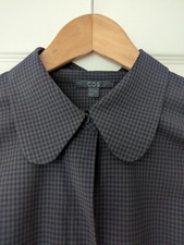 Cos Peter Pan Collar Check Blouse, Size 42