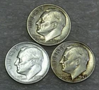1947-D, 1949, 1950-S Roosevelt Silver Dime lot of 3 coins #W262