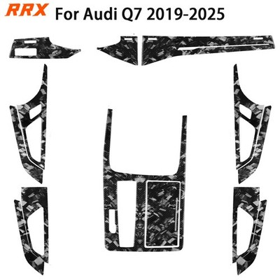 13Pcs Forged Carbon Fiber Full Interior Trim Kits For Audi Q7 SQ7 Q8 SQ8 RSQ8 4M