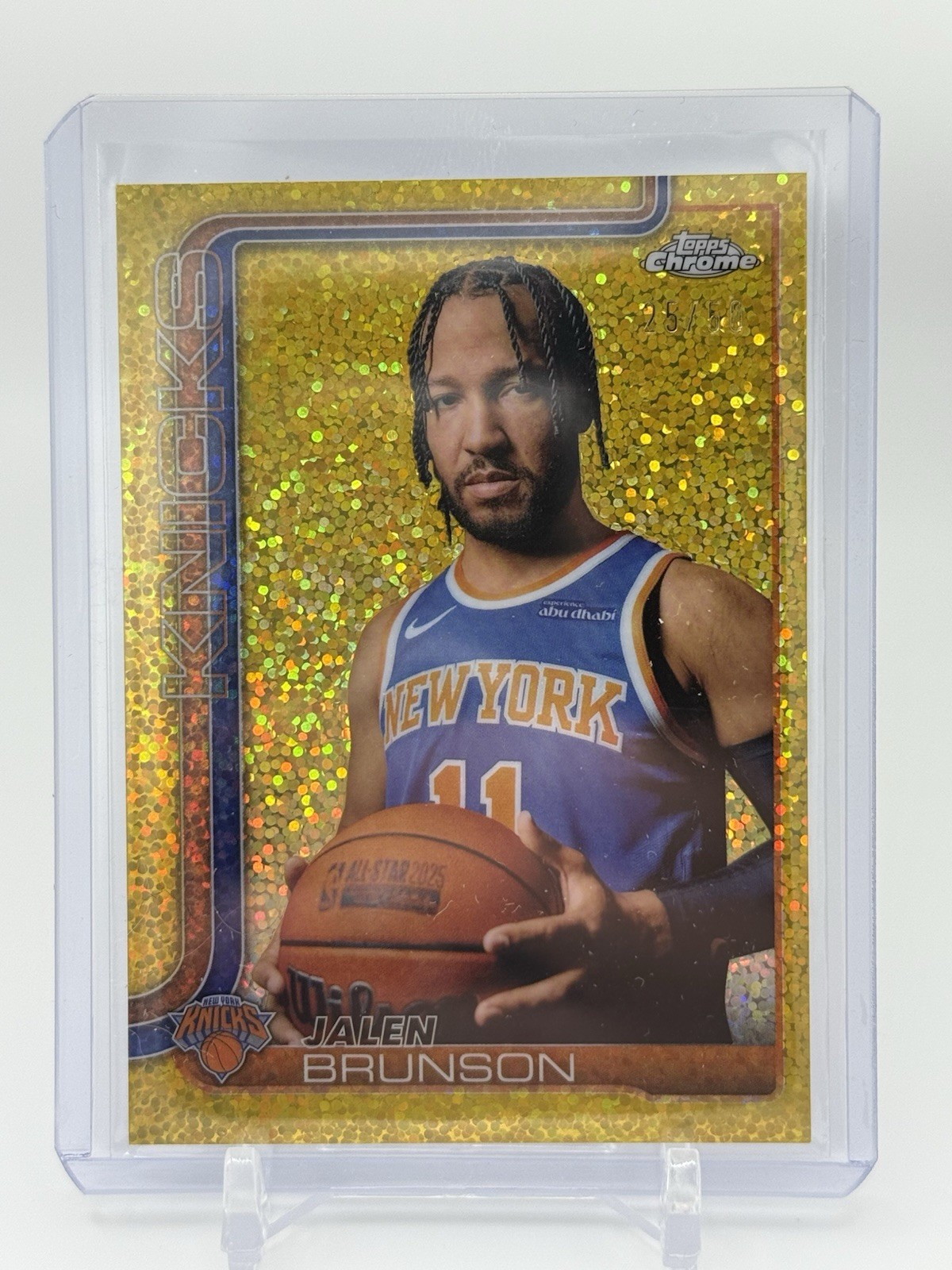 2025-2026 Topps Chrome /50 Gold Speckle Image Variation Jalen Brunson SSP Knicks