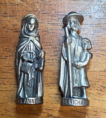 Creed St. Anne & St. Richard Christian Saints Mini Figures Statues Set of 2