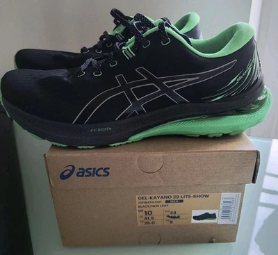 ASICS RUNNING MARCHE KAYANO 29 LITE T 44 NOIRE VERTE US 10 - Photo 1/4