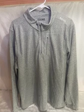Hi-Tec 1/4 Zip Pullover Men XXL Gray LS Fleece Tech Pocket Golf