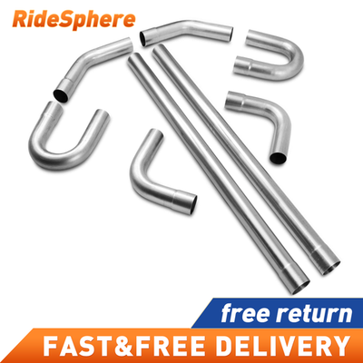 #ad 2.25” Inch Custom Exhaust Tubing Mandrel Bend Pipe Straight U Bend 90° Kit 8PCS $68.99