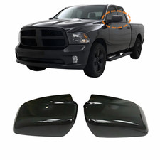 Gloss Black Mirror Covers For 2009-2018 Dodge Ram 1500 No Towing Wo Turn Signal Gloss Black Mirror Covers For 2009-2018 Dodge Ram 1500 No Towing Wo Turn Signal