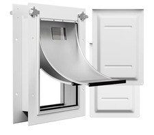 Petouch Medium Iron Dog Door Magnetic Flap Lockable Panel Open Box New