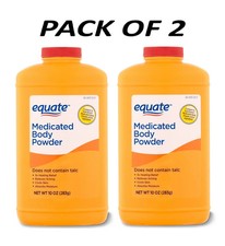 Equate, Medicated Body Powder, 10 oz. pack of 2