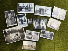 Vtg Mixed Lot of 13 B W Photos - WWII 1940 s Service Men, Sports, Gunboat, Etc.