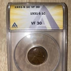 1931 S Lincoln Cent - ANACS VF - A Key Date!