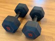 2x Decathlon CORENGTH  Hantel Hex Dumbbell  Crosstraining  Krafttraining 15 kg