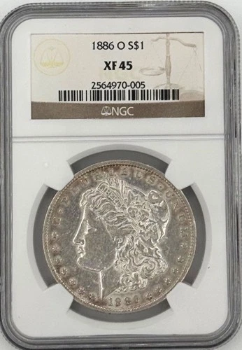 1886 O Morgan Silver Dollar NGC Certified XF45