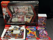 Destined Rivals -1 Mewtwo Ex Box, 1 Booster Bundle, 2 Sleeves, 1 Blister Pack