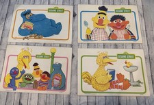Sesame Street Placemats 1981 Children  s Television Workshop Double Side Set Of 4