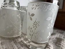 Vintage Libby White  Frosted Glasses (9)