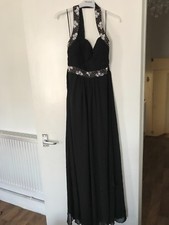 Women’s Black/Diamond Encrusted Evening Dress