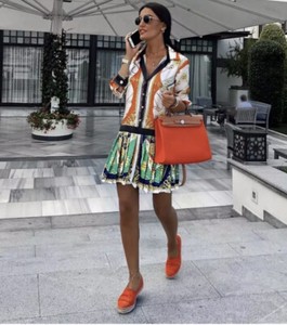 chain patchwork print dress