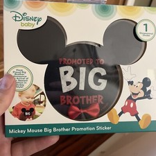 Mickey Mouse Ears Milestone Sticker  Promoted To Big Brother  Disney red bow