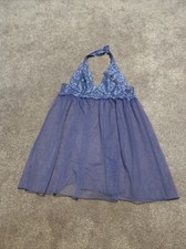 Victoria  s Secret Purple Lace Sheer Babydoll Slip Lingerie Small