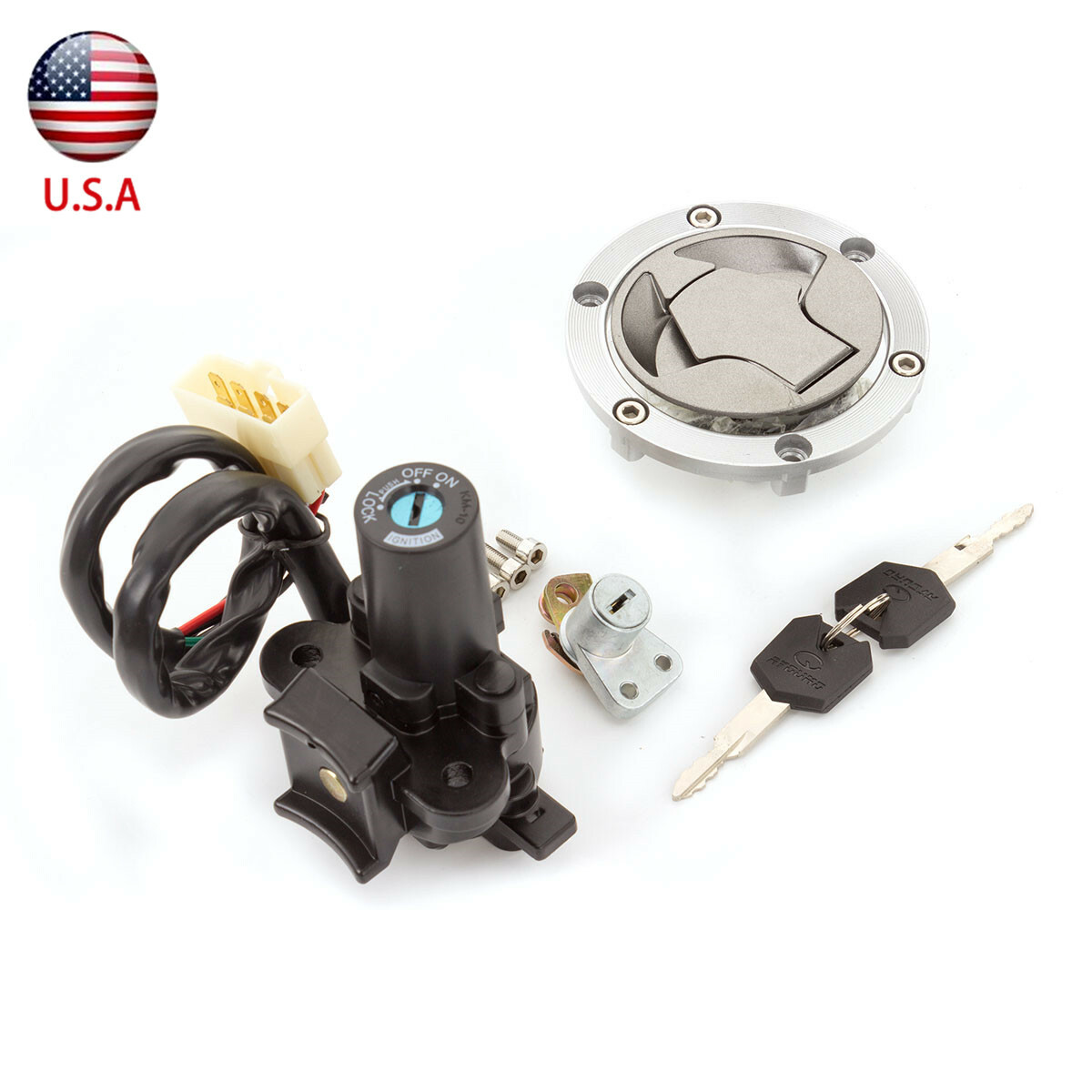 うさ For Ninja 300 EX300 Ninja 250R EX250 USA Ignition Switch Seat Lock