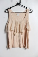 Witchery Womens Ruffled Vest Top Beige - Size Small S (C53)