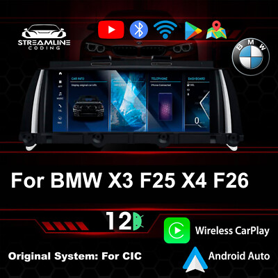 8,8'' ANDROID 12 QUALCOMM OCTA-CORE FÜR BMW X3 F25 X4 F26 CIC GPS TOUCHSCREEN