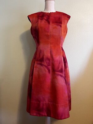 Akris Punto Orange Coral Tie Dye Denim Dress D 38 | eBay