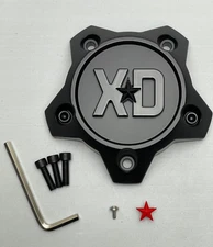 XD Series Satin Black/Gloss Black Logo Wheel Center Cap T167L1335S7-H34