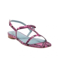 Frances Valentine Pink and Black Sandals with Elegant Straps