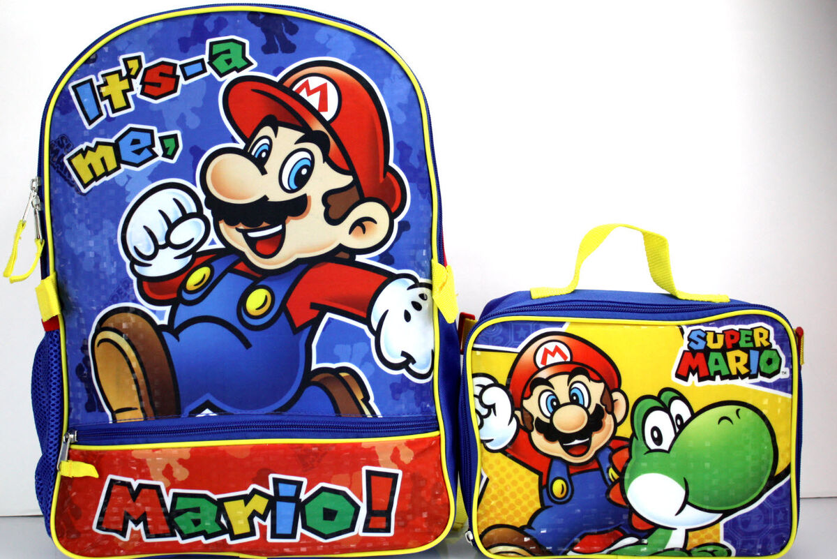 Mario Shop Super Mario Backpack With Lunch Box For