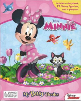 Disney Minnie Mouse My Busy Books Storybook 12 Figurines Play Mat New Pink  3+ Yr 9782764322505|