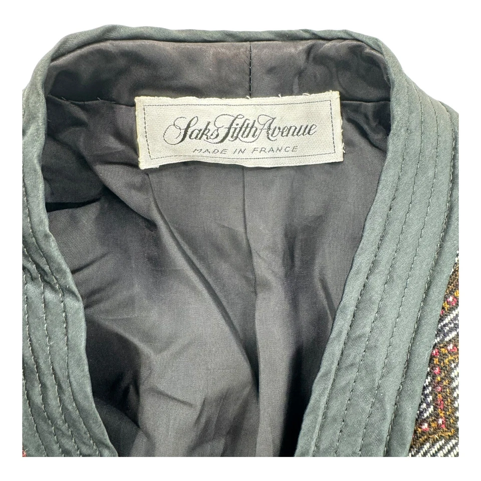 Chaqueta Saks Fifth Avenue Mujer Talla 42 Abrigo Grande Traje Jacquard De Colección Foto 3 de 4
